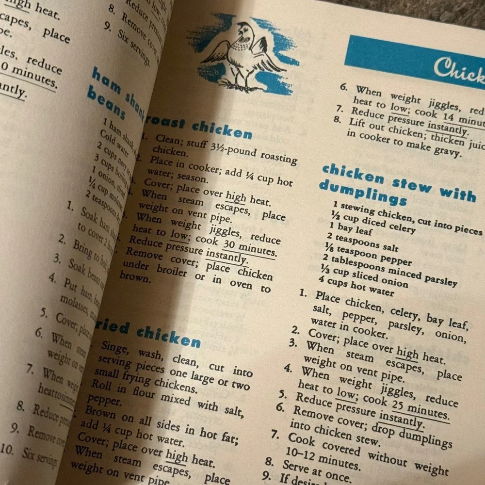 Vintage Wear Ever Pressure Cooker Cookbook Recipes‎ Instructions 4 Quart